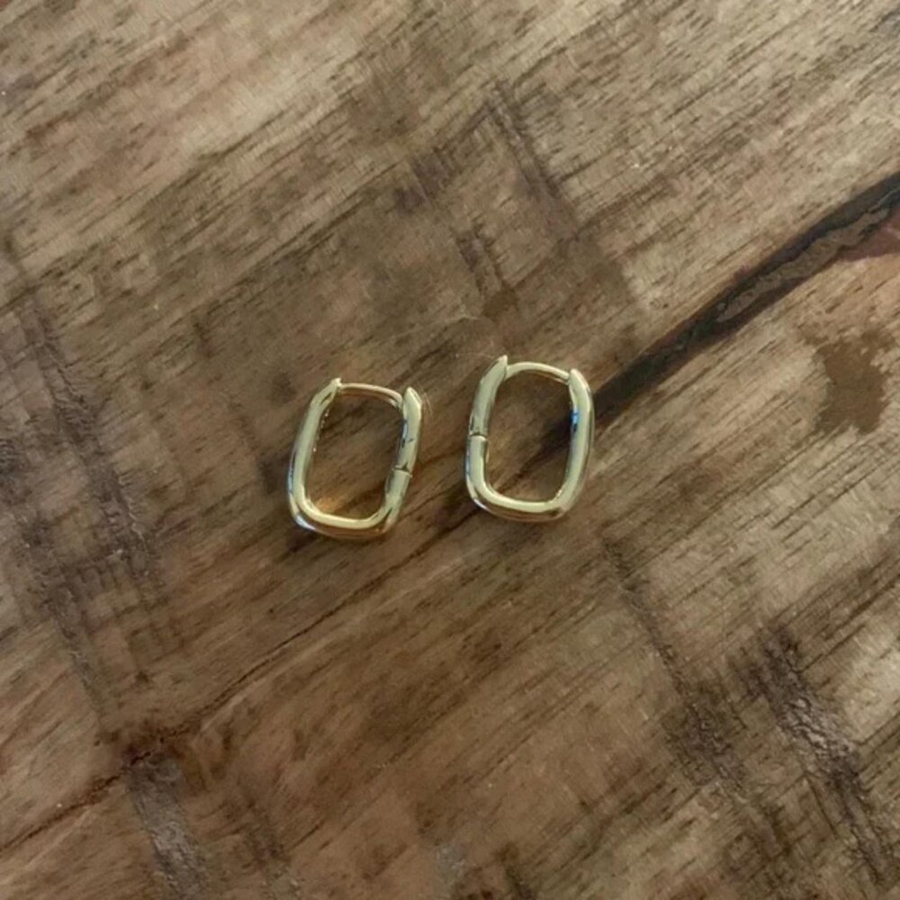 The Sabina S925 Sterling silver plated gold hoop earrings carabiner